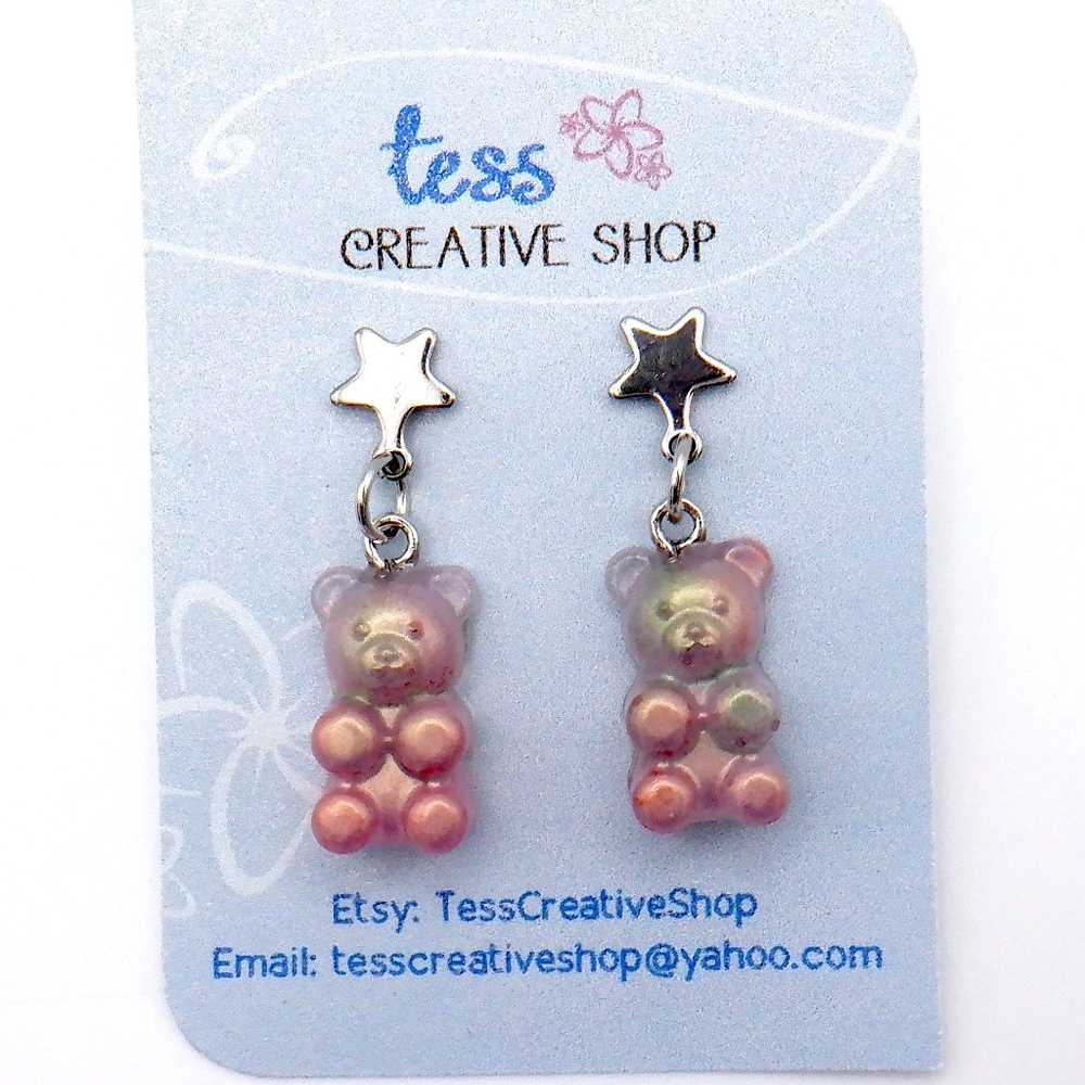 Small Resin Bears Earrings NEW